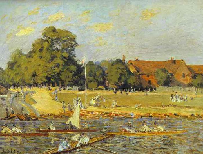 Alfred Sisley Regatta at Hampton Court, oil painting picture